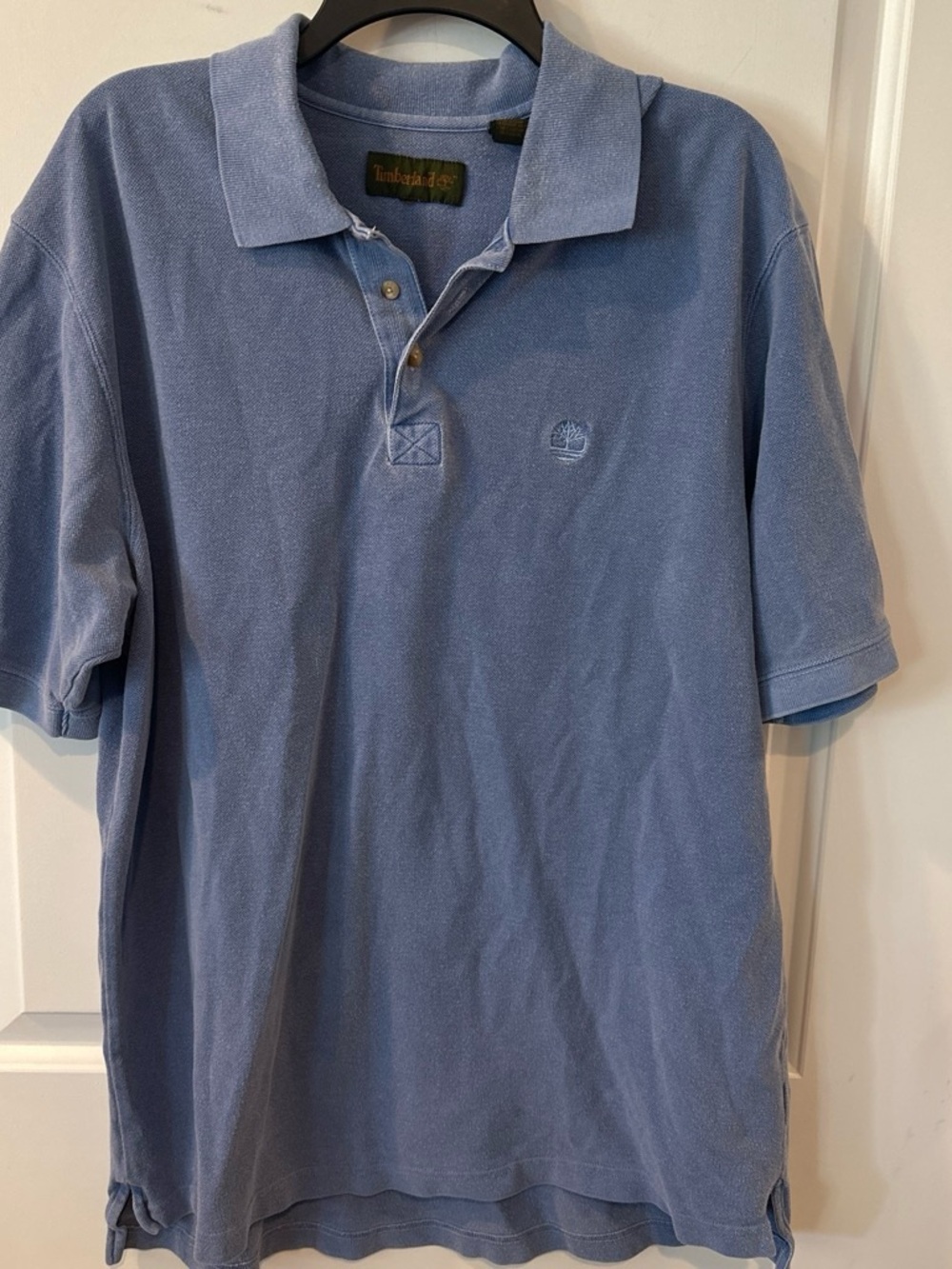 Vintage Timberland Blue Short Sleeve Polo with Embroidered Logo